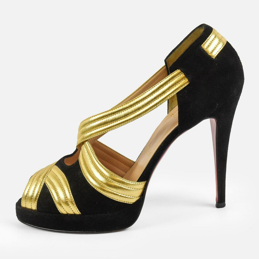 CHRISTIAN LOUBOUTIN Josefa 120 Suede Leather Peep Toe Platform Pump Heels Size 40.5 (1 of 13)