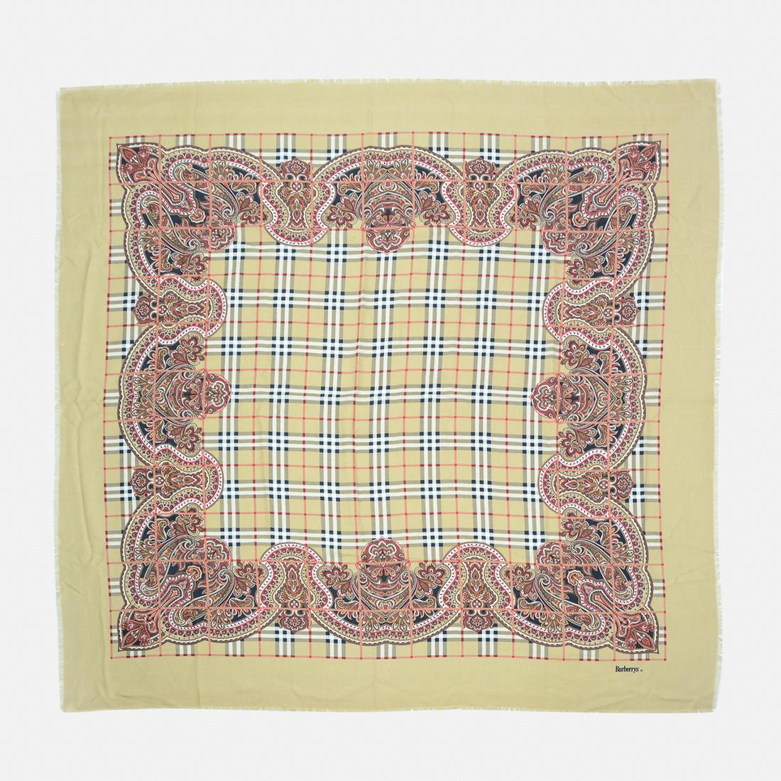 BURBERRYS Vintage Nova Check Pattern Scarf: 1990's