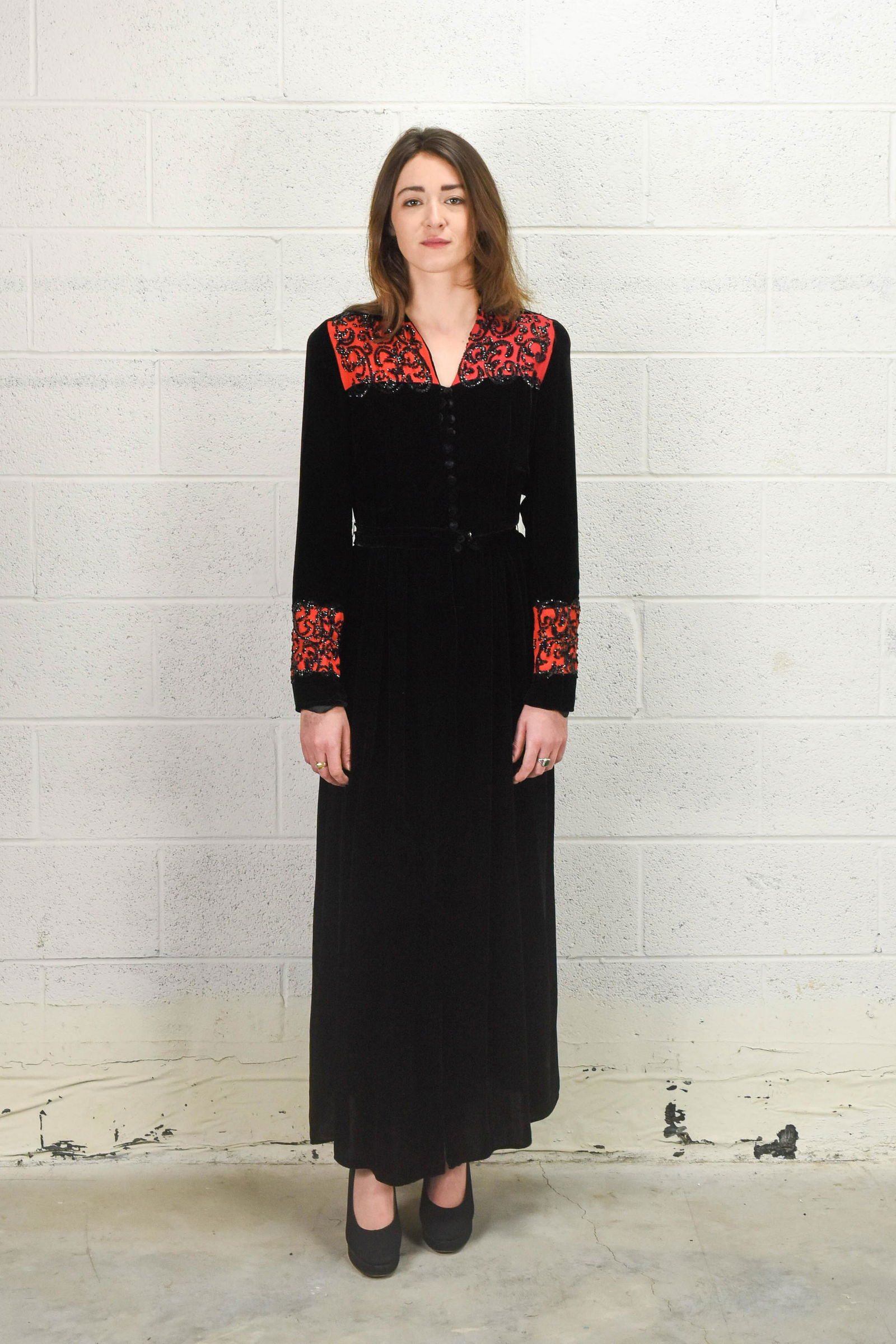 VINTAGE Velvet Sequin Dress Size 2 (1 of 10)