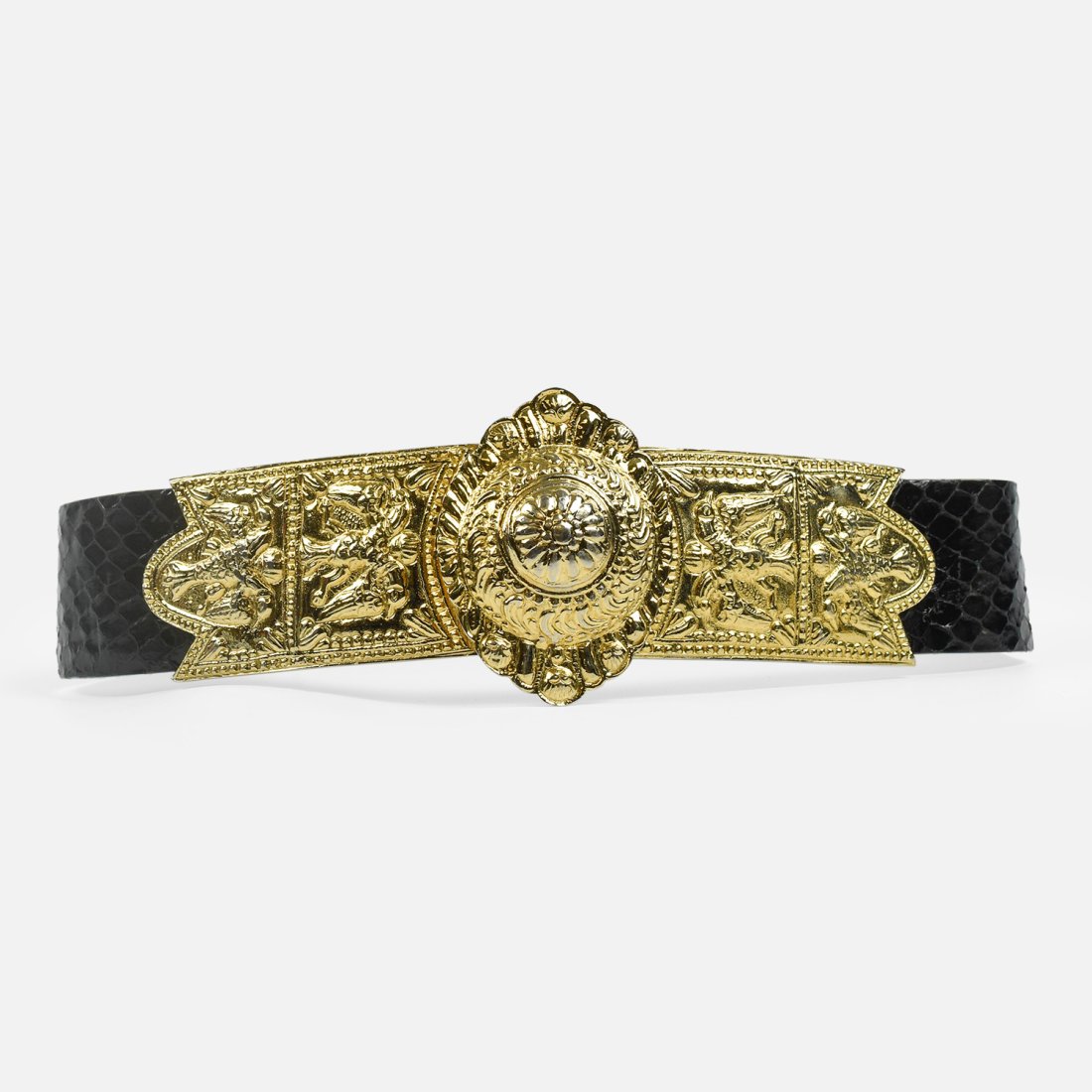 JUDITH LIEBER Skinny Lizard Leather Belt (1 of 9)