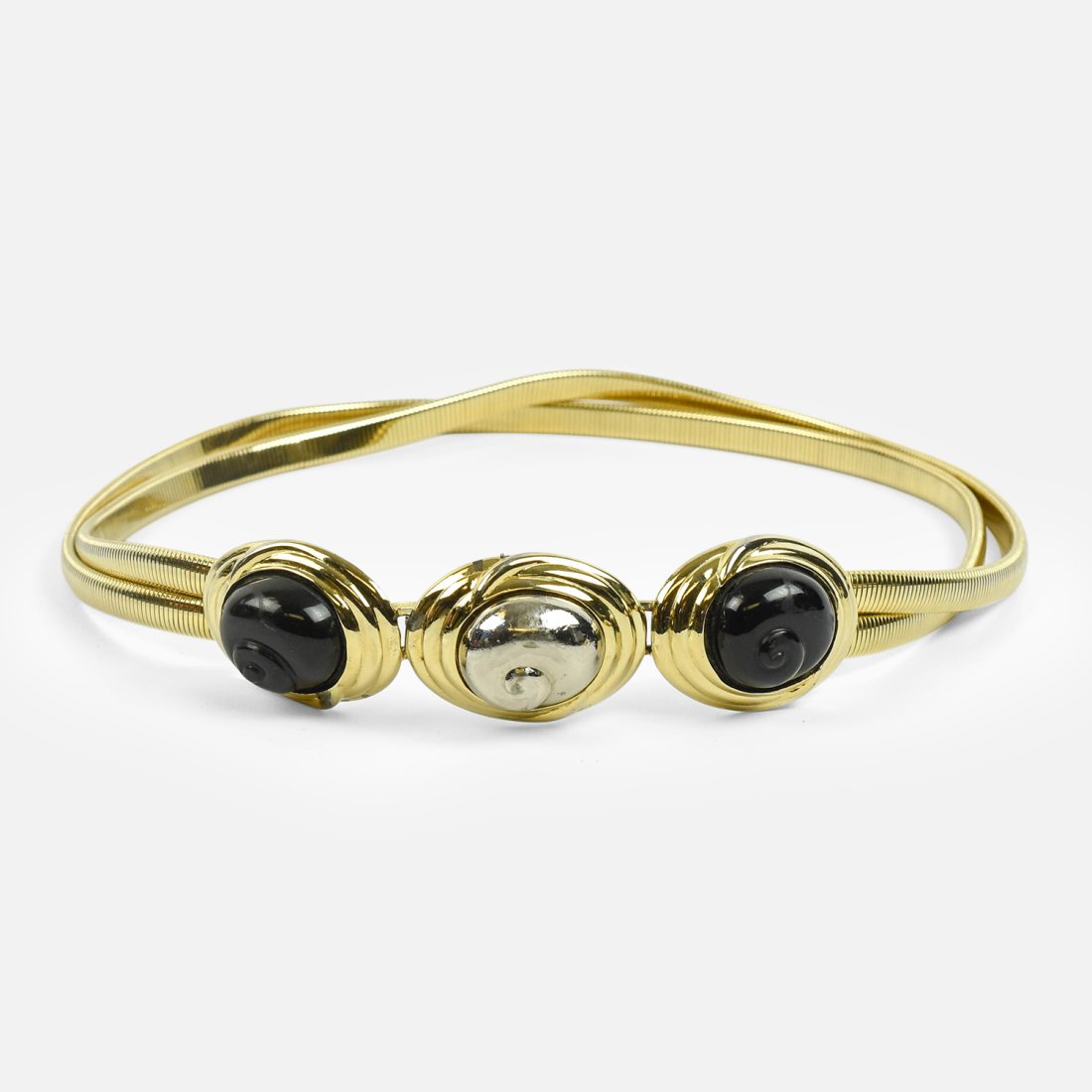 JUDITH LIEBER Double Coil Shell Stretch Belt (1 of 7)