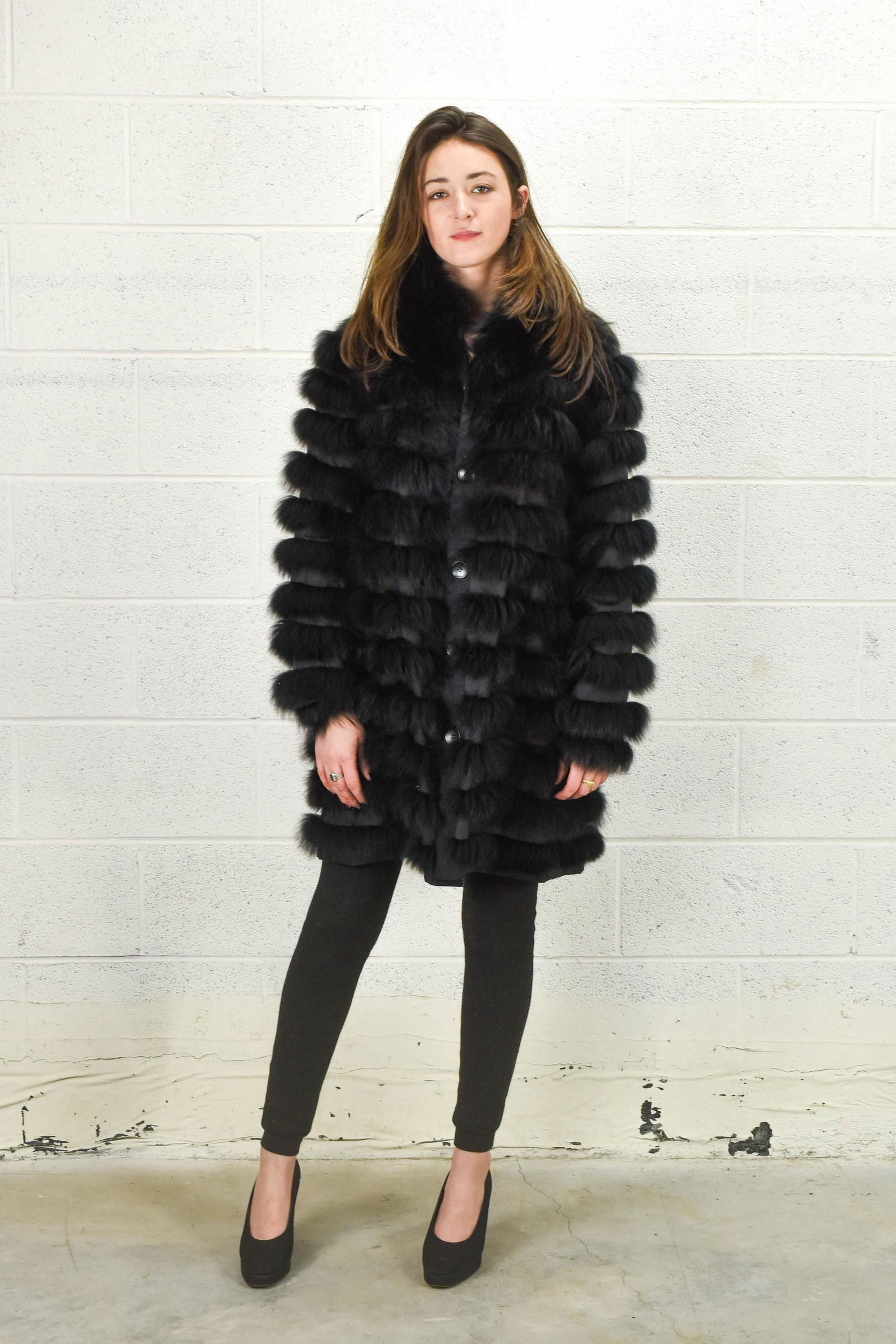 LINDA RICHARD LUXURY Silk Nylon and Fur Reversible Coat Feather Size XS (1 of 10)