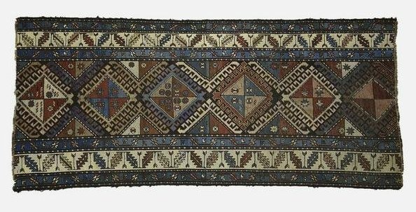 Vintage Wool Turkish Geometric Tribal Rug 7'7" x 3'4" (1 of 9)