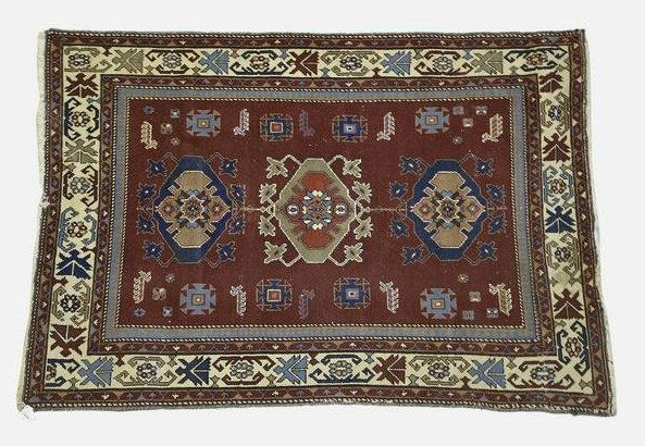 Vintage Wool Persian Kazak Rug 5'4" x 3'8" (1 of 9)