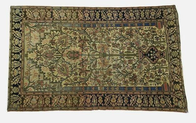 Vintage Wool Serape Tree of Life Persian Oriental Rug 6'6" x 4'2" (1 of 9)