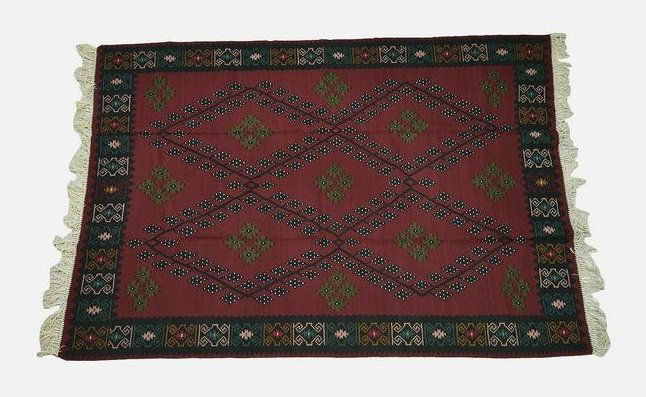 Vintage Wool Turkish Kilim Flat Weave Carpet 10'7" x 7'8" (1 of 9)