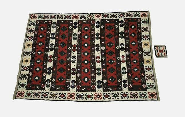 Large Vintage Wool Turkish Flat Weave Kilim Oriental Carpet 11'1" x 8'3" (1 of 9)