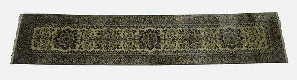 Vintage Wool Persian Mashad Oriental Rug Runner 13'9" x 2'9" (1 of 9)