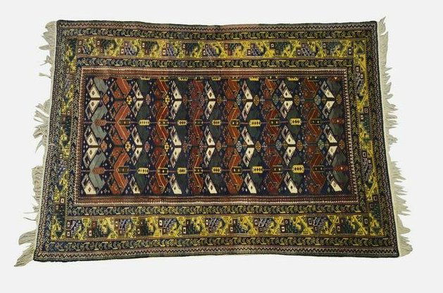 Vintage Wool Persian Hamadan Hand Knotted Rug 6'11" x 5'2" (1 of 9)