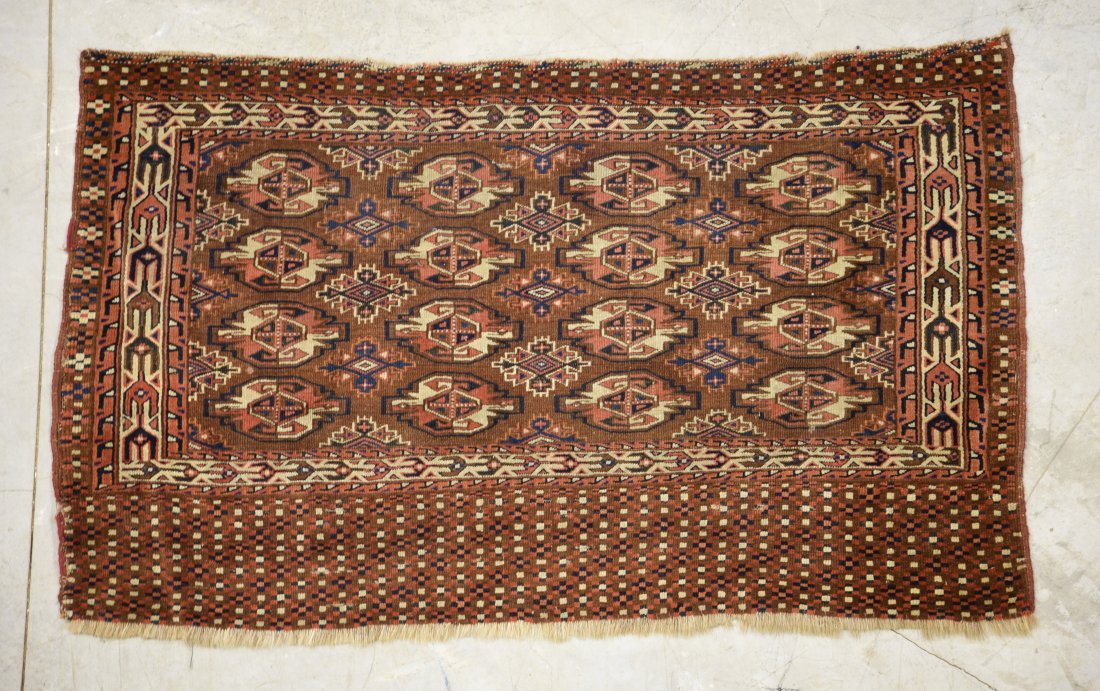 Vintage Wool Balouchi Oriental Rug Tent Flap 4'2" x 2'6" (1 of 9)