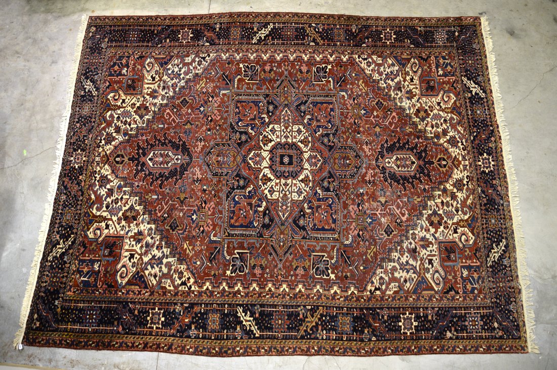 Vintage Wool Persian Oriental Heriz Carpet 14'5" x 11'3" (1 of 9)