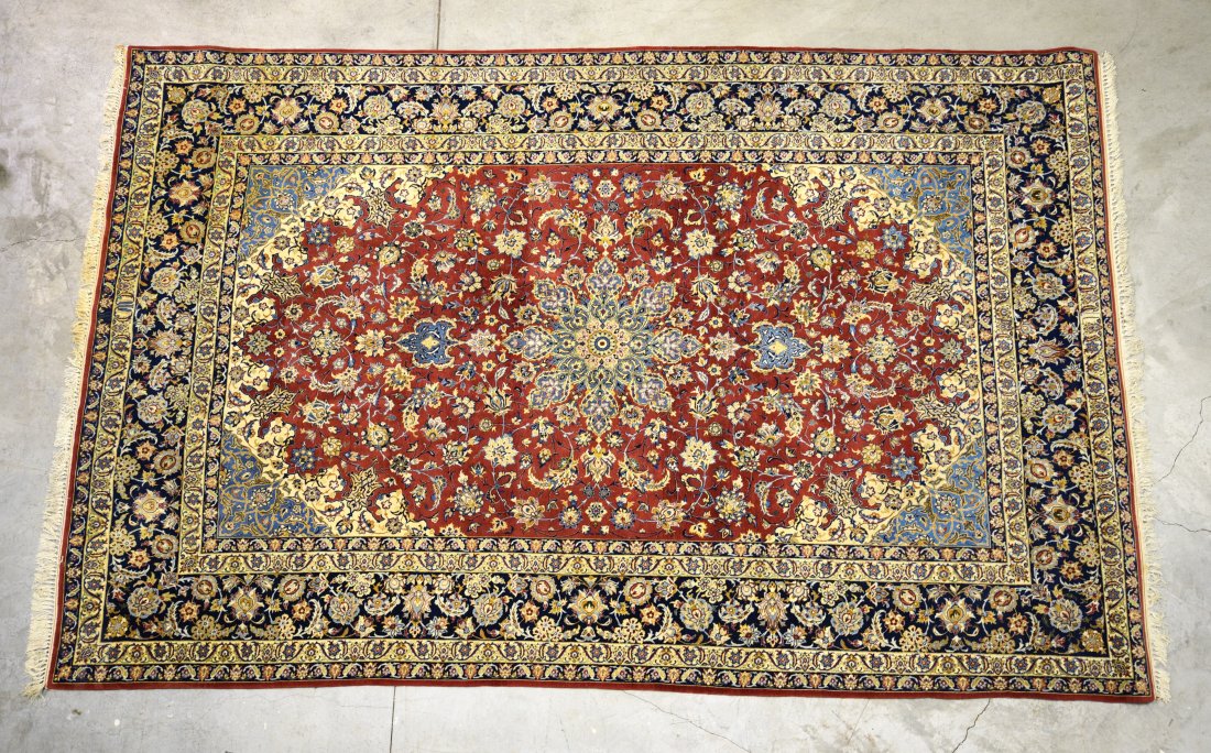 Vintage Wool Kashan Oriental Rug Carpet 10'2" x 6'8" (1 of 9)