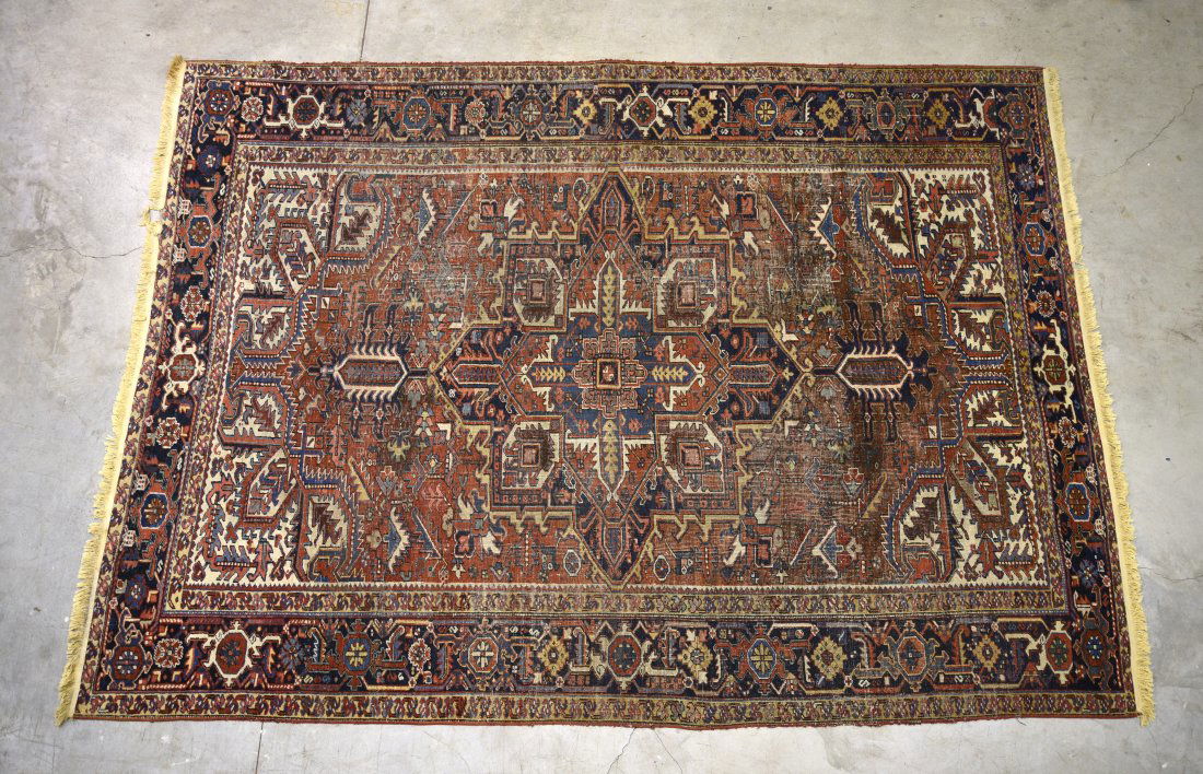 Antique Wool Hamadan  Oriental Rug Carpet 12'7" x 8'11" (1 of 9)