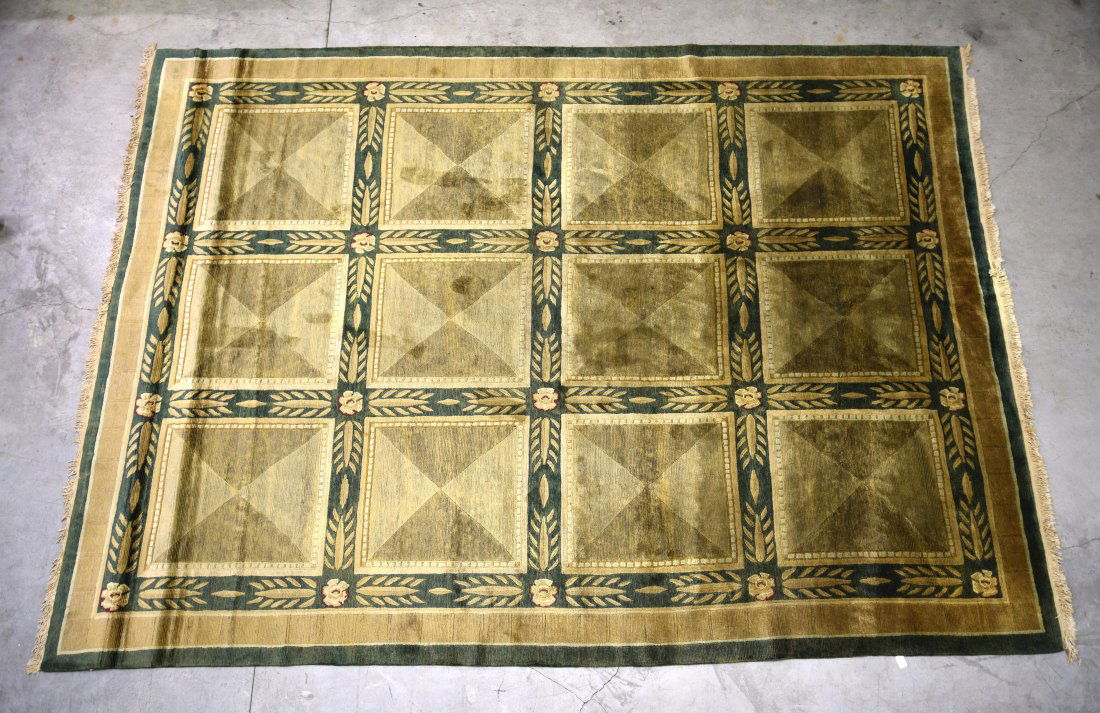 Large Vintage Wool Geometric Persian Oriental Rug Carpet 13'6" x 10' (1 of 10)
