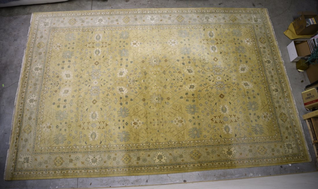 Large Vintage Wool Persian Oriental Oushak Rug Carpet 18'1" x 11'9" (1 of 9)