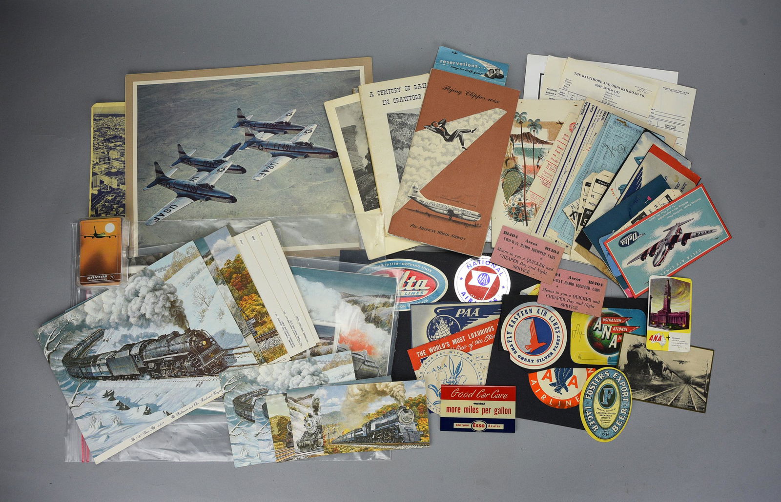 Trains Planes and Automobiles-Nice Travel Ephemera Paper Lot (1 of 5)