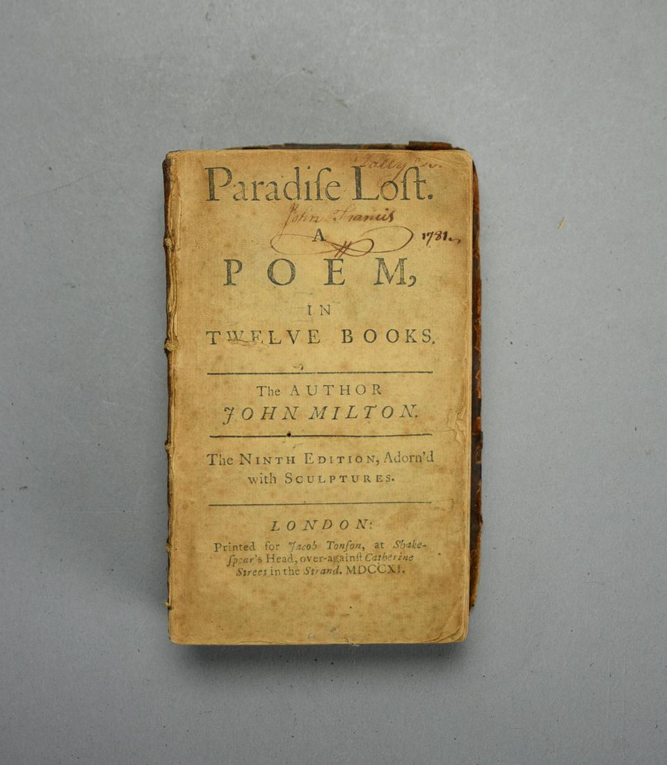 PARADISE LOST.  A POEM, IN TWELVE BOOKS by John Milton. Ninth Edition, 1711 (1 of 10)