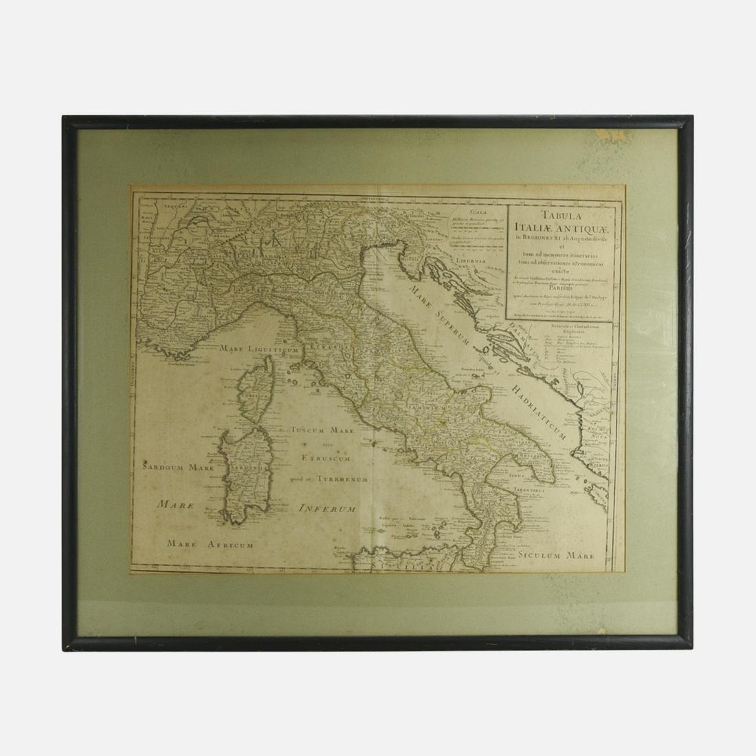 "Tabula Italiae Antiquae" by Philippe Buache. 1745.: "Tabula Italiae Antiquae" by Philippe Buache. 1745.