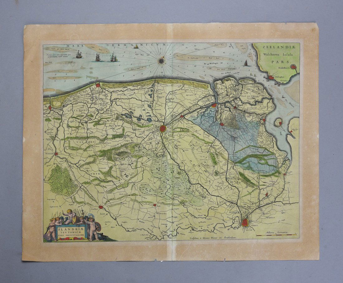 "Flandriae Teutonicae Pars Orientalior" by Willem & Joan Blaeu,  Amsterdam c1600s (1 of 8)