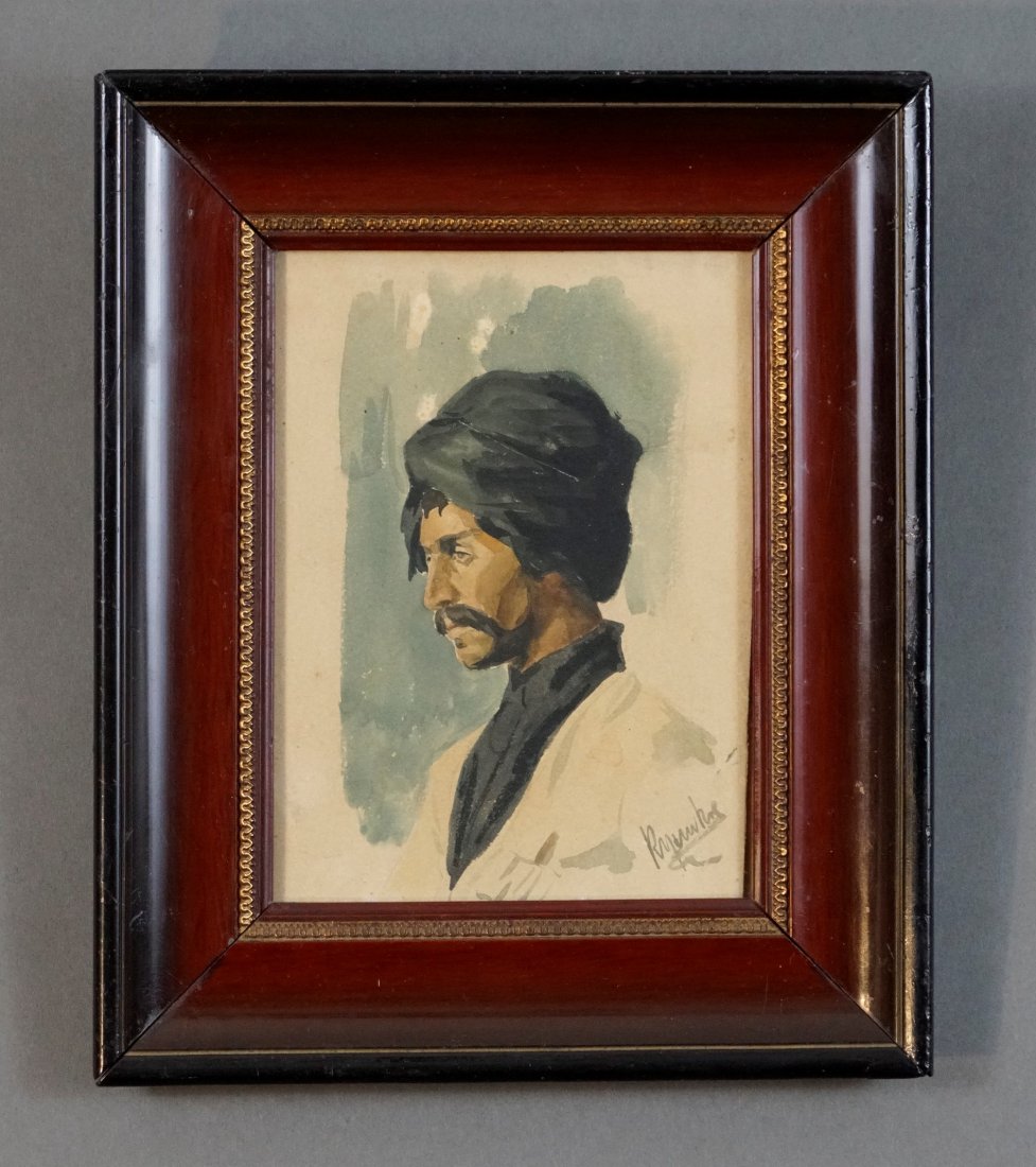 Kulikov, Ivan. CHECHNIAN Portrait Watercolor Painting (1 of 5)