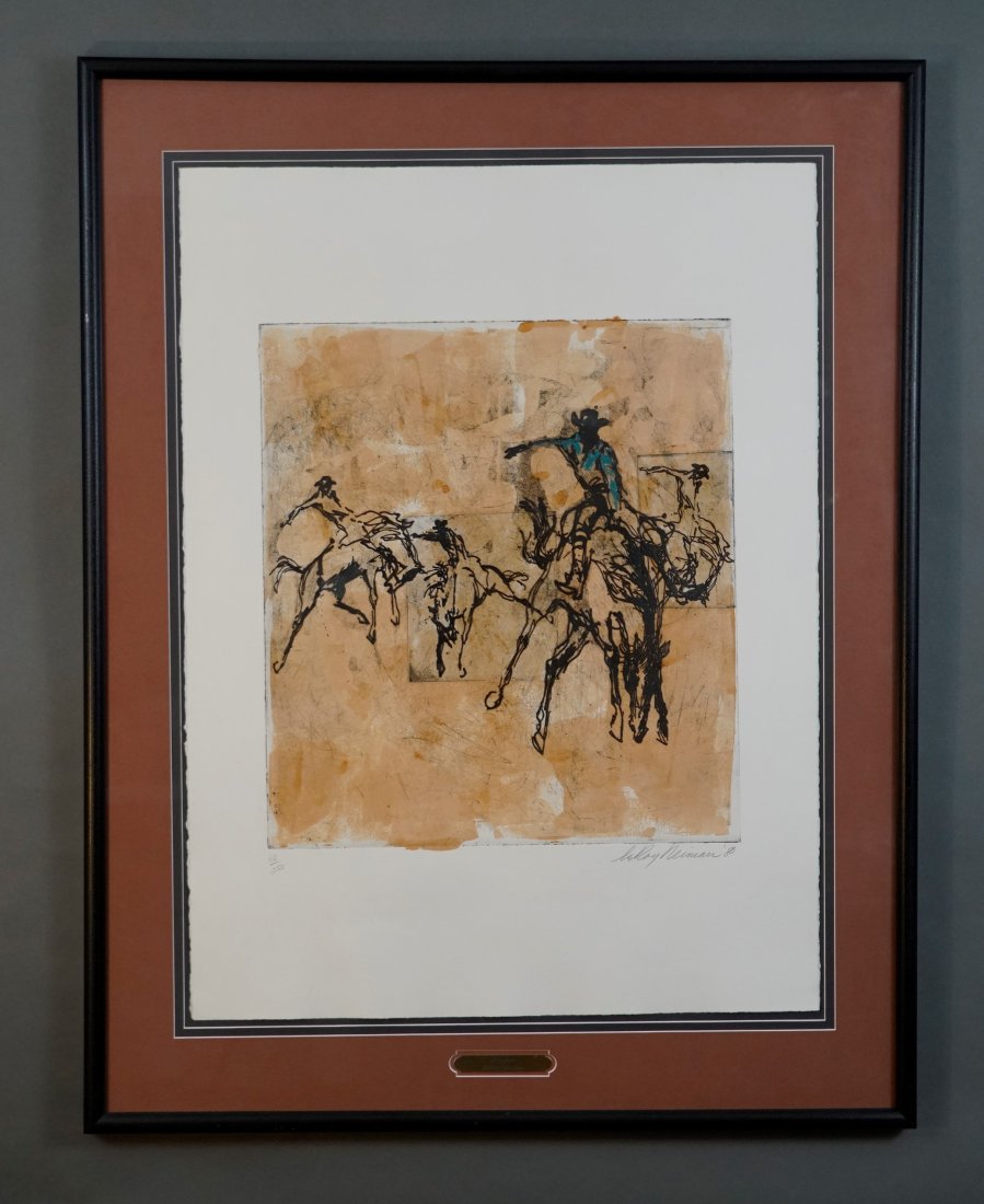 Neiman, LeRoy. RODEO Serigraph Print on Paper 1980 (1 of 6)