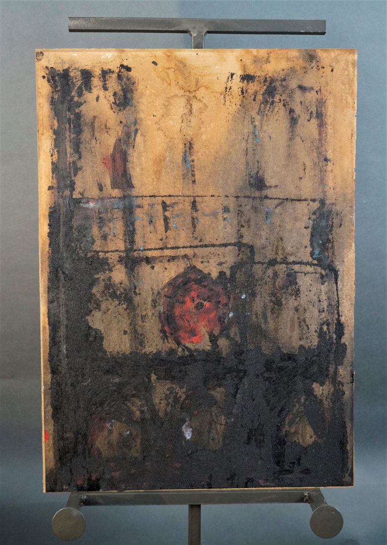 Ruano, R (?).  ABSTRACT Impasto Mixed Media Painting (1 of 2)