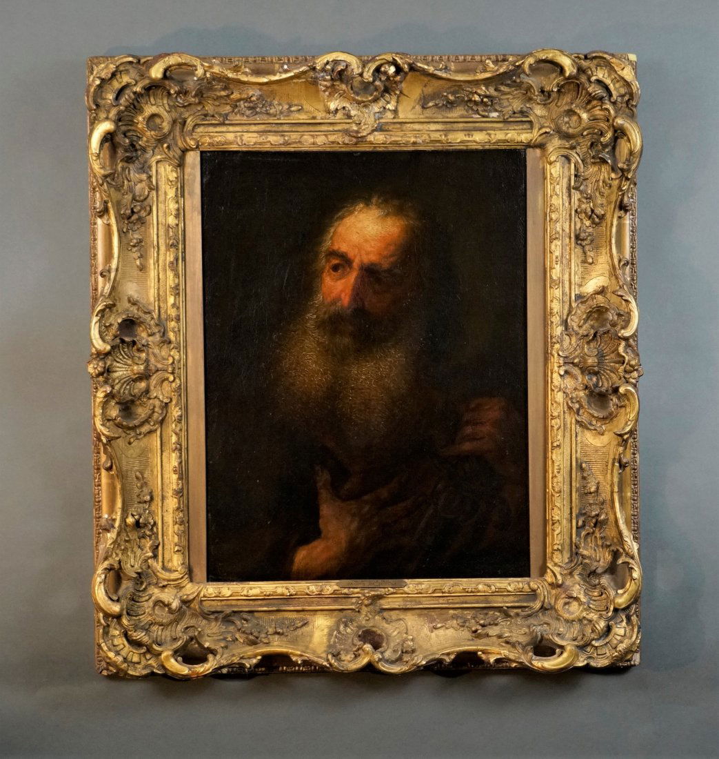 Empoli, Jacopo da. THE APOSTLE PAUL Manner of Rembrandt 17thC Oil Painting in Giltwood Gesso Frame (1 of 9)