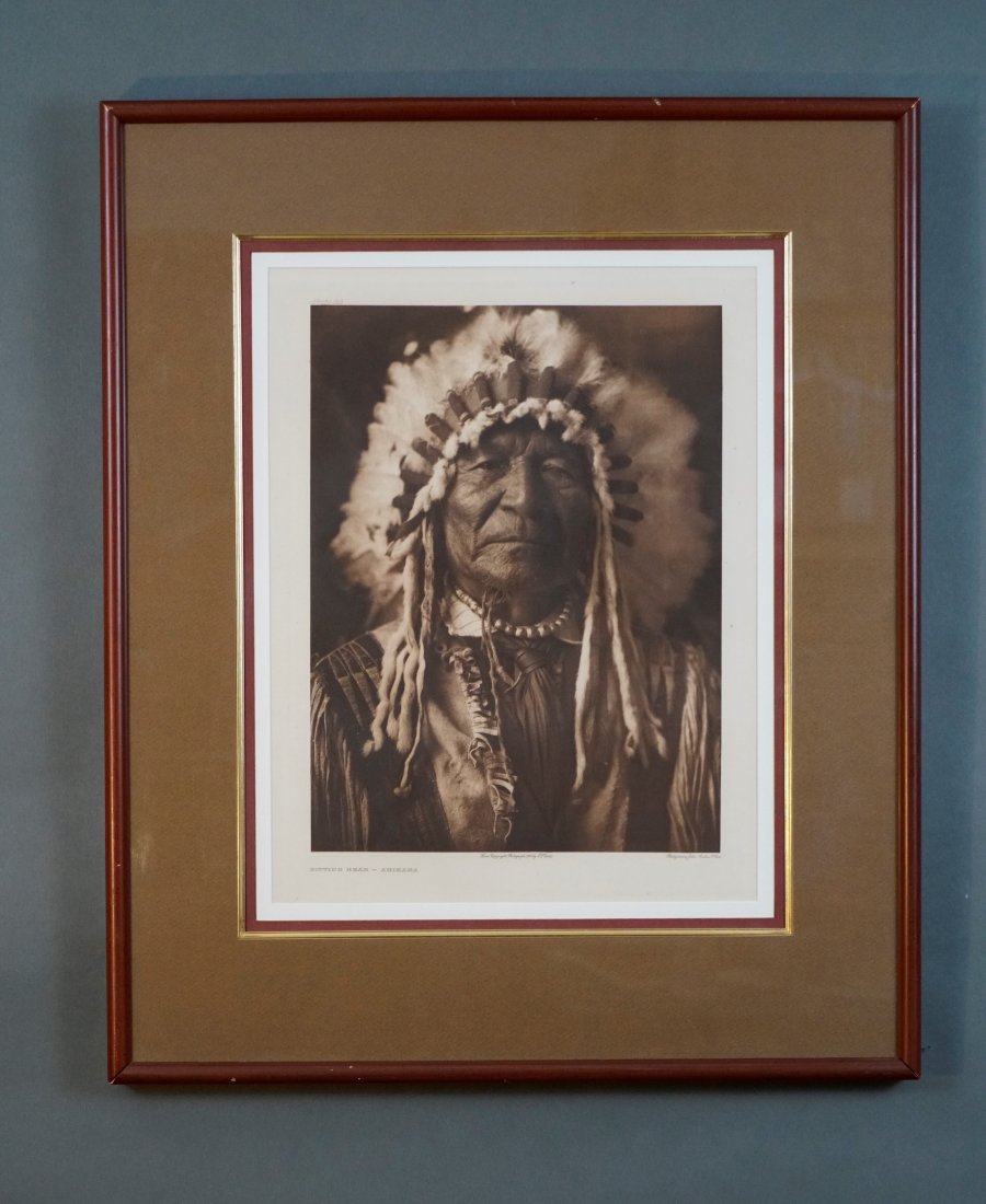 Curtis, Edward S. SITTING BEAR-ARIKARA Original 1908 Photogravure Plate #153 (1 of 7)