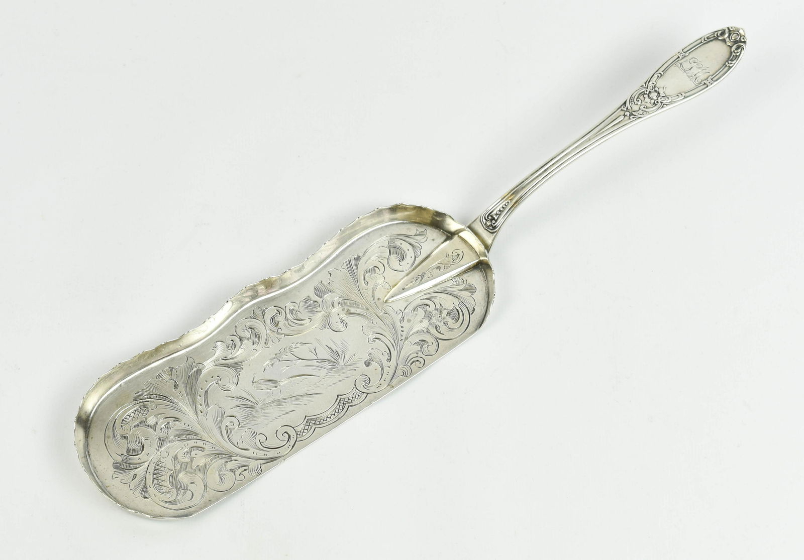 A. E. Warner Coin Silver Crumber: Weight: 158 grams. Baltimore 1870.