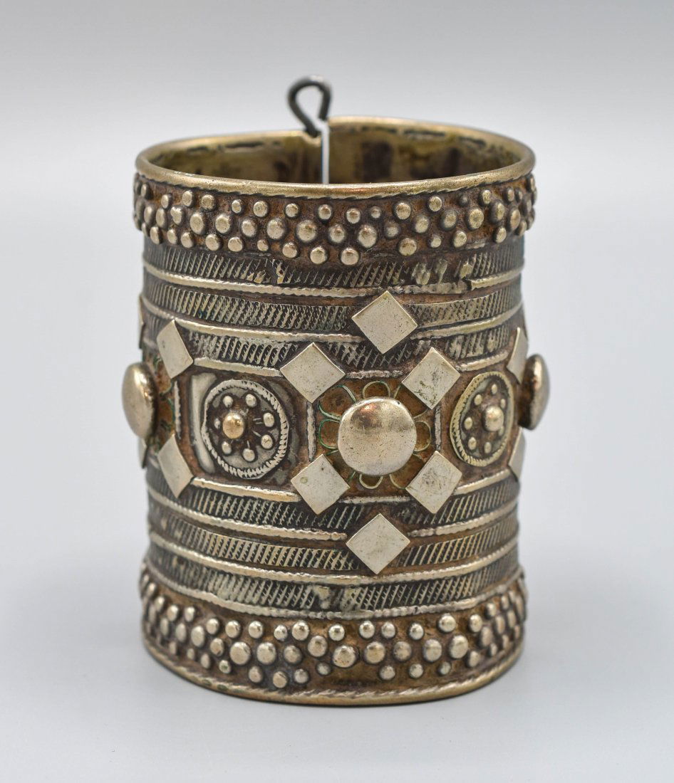 Old Nubian Bedouin Silver Cuff Armlet Bracelet (1 of 7)