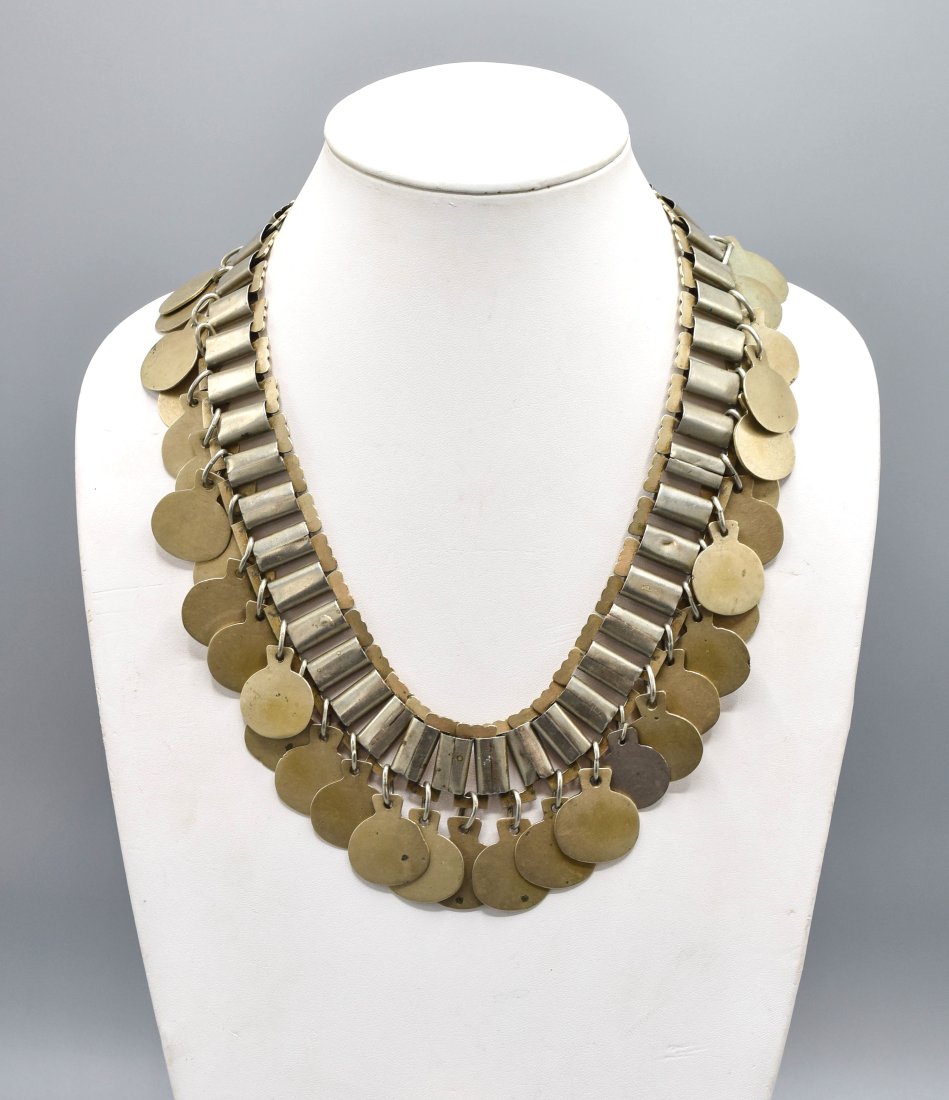 Vintage African Nickel Alloy Collar Statement Necklace (1 of 7)