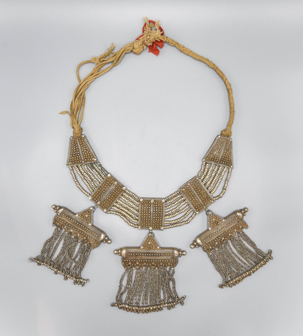 Old Silver Alloy Yemeni  Jewish Bridal Necklace (1 of 8)