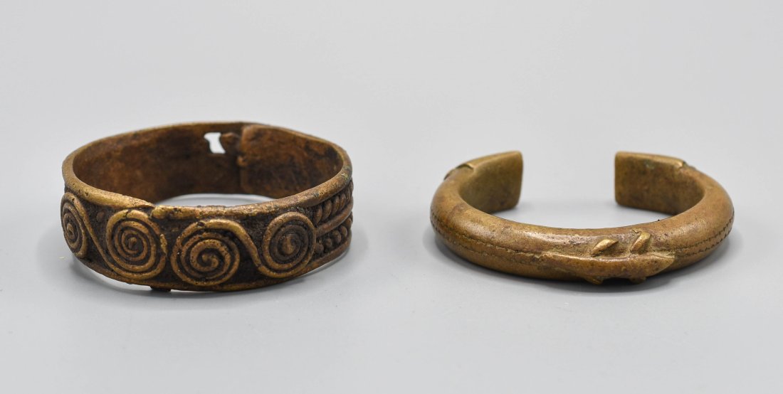 Two Old African Copper and Bronze Cuff Bracelets (1 of 12)