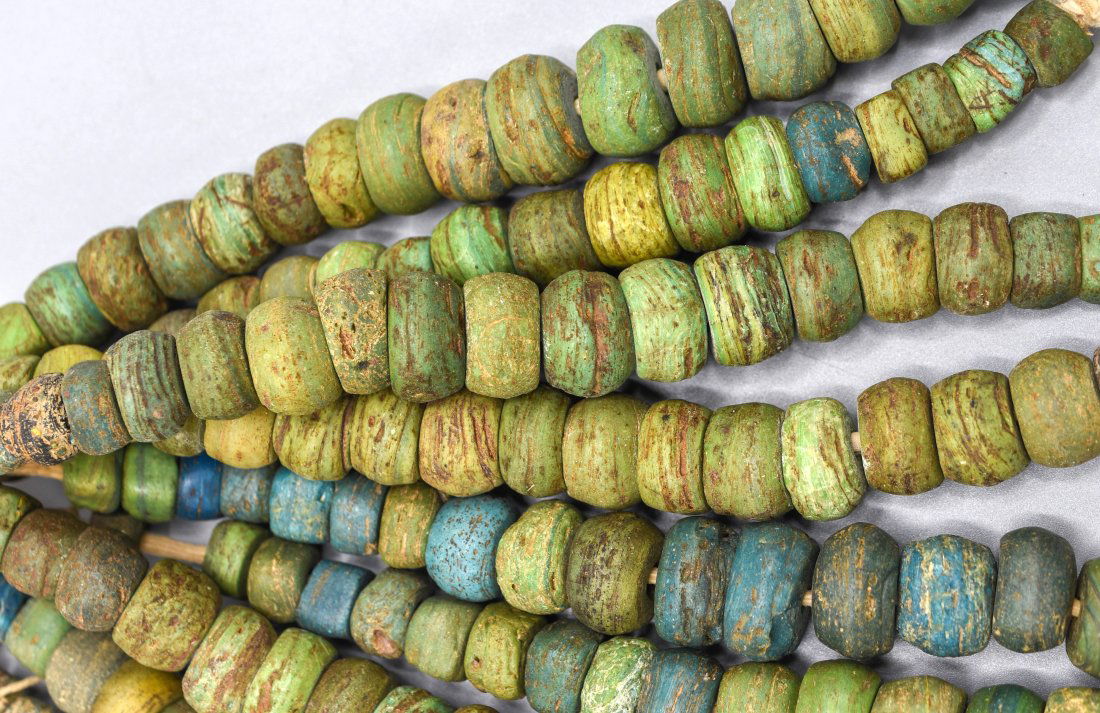 African Green Glass Trade Bead Necklace Lot (1 of 4)