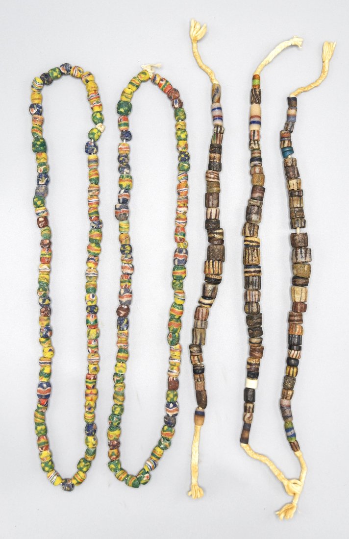Red Blue Yellow and Green Glass Trade Bead Necklace Lot (1 of 5)