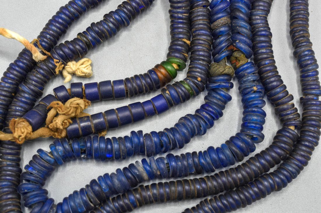 Blue Glass Trade Bead Necklace Lot (1 of 2)