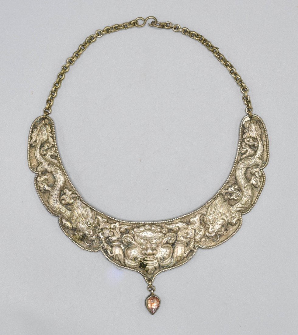Antique Chinese Export Silver Repousse Collar Necklace (1 of 6)