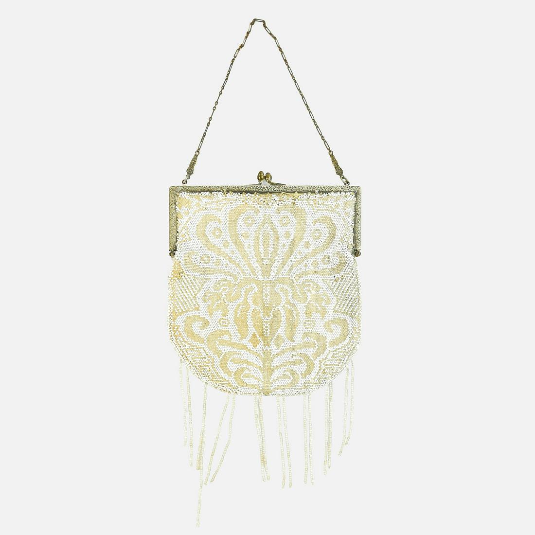 BEADWORK BAG Antique Evening Handbag (1 of 9)