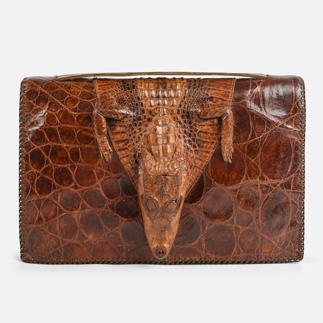 ALLIGATOR CLUTCH 1950's Clutch HandBag: Made in Cuba