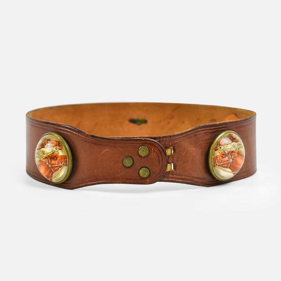 VINTAGE Horsebit 1960s Roger Van S Leather Belt Custom Made & Signed Equestrian Style (1 of 15)