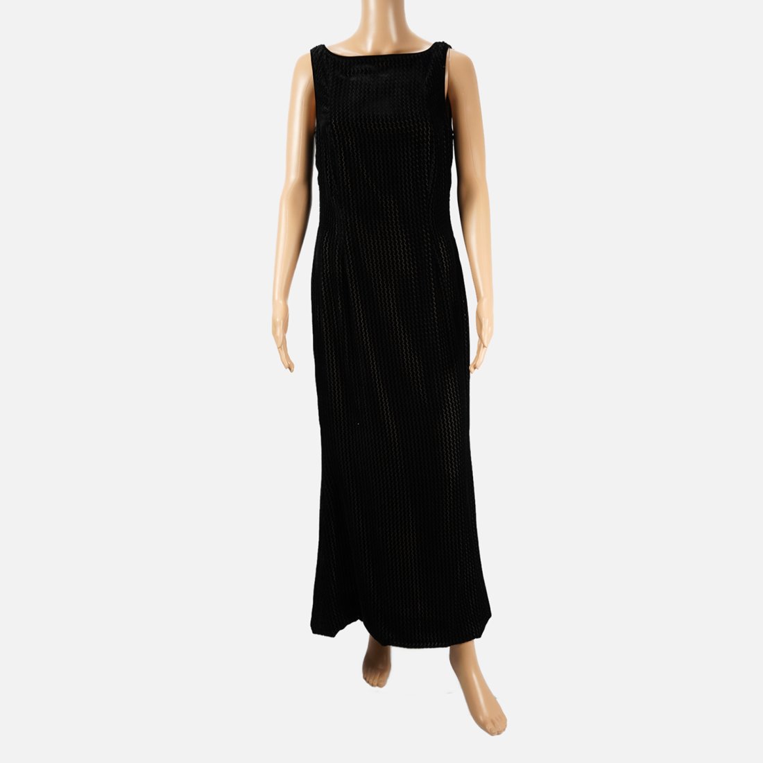 PEGGY JENNING Vintage  Black Velvet Geometric Patterned Evening  Dress (1 of 5)