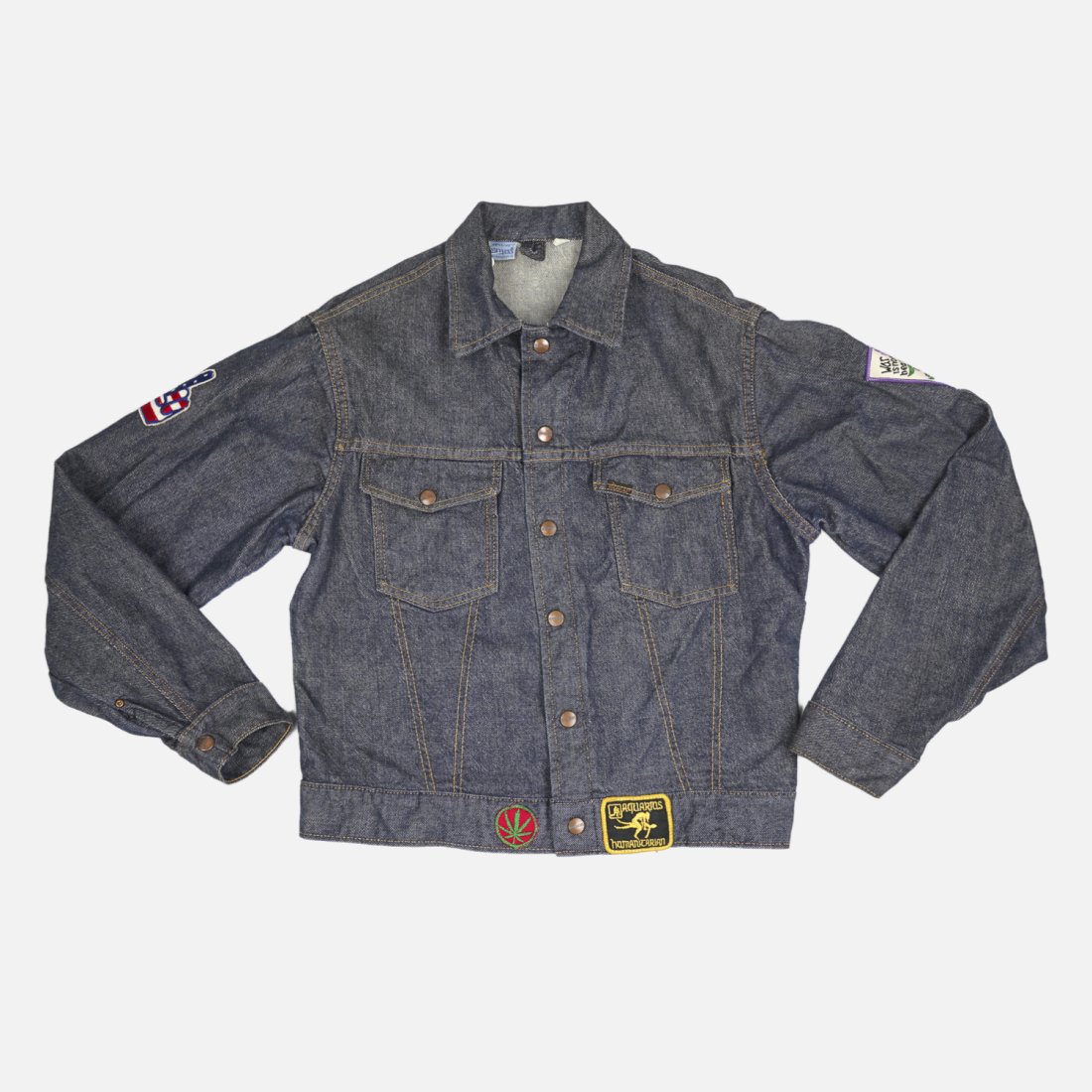 SEARS ROEBUCKS Vintage 70s Denim Jean Jacket  w Patches (1 of 6)