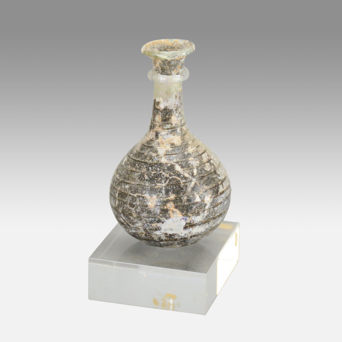 Ancient Roman Glass Bottle Threaded Ampulla Ball Flask (1 of 9)