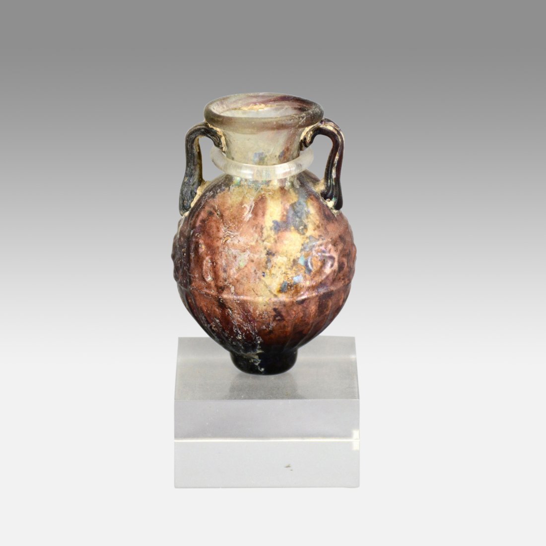 Ancient Roman Glass Bottle Molded Amphoriskos w/Handles (1 of 13)