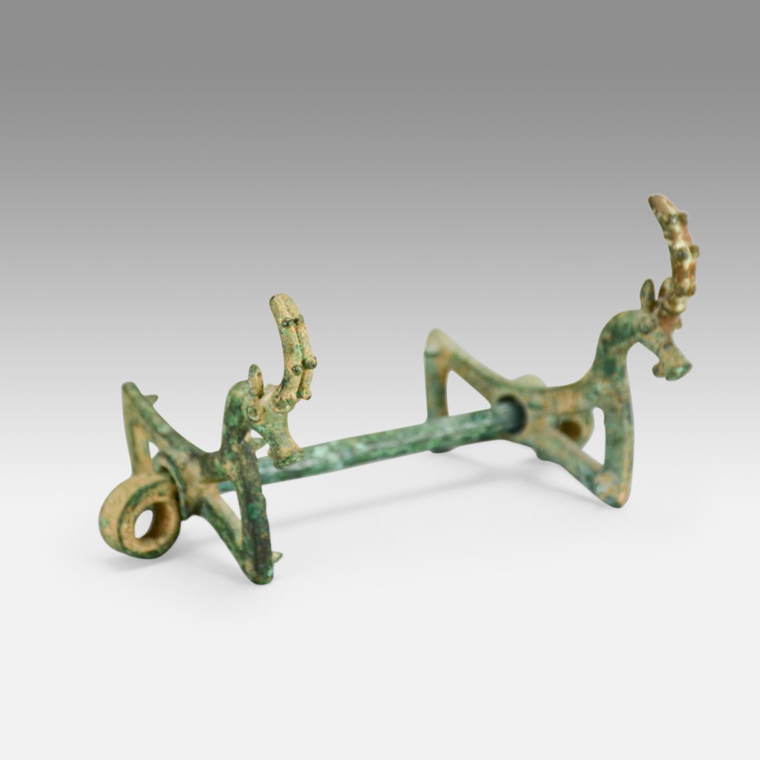 Ancient Luristan Bronze Chariot Horse Bit w/Figural Ibex Check Pieces (1 of 18)