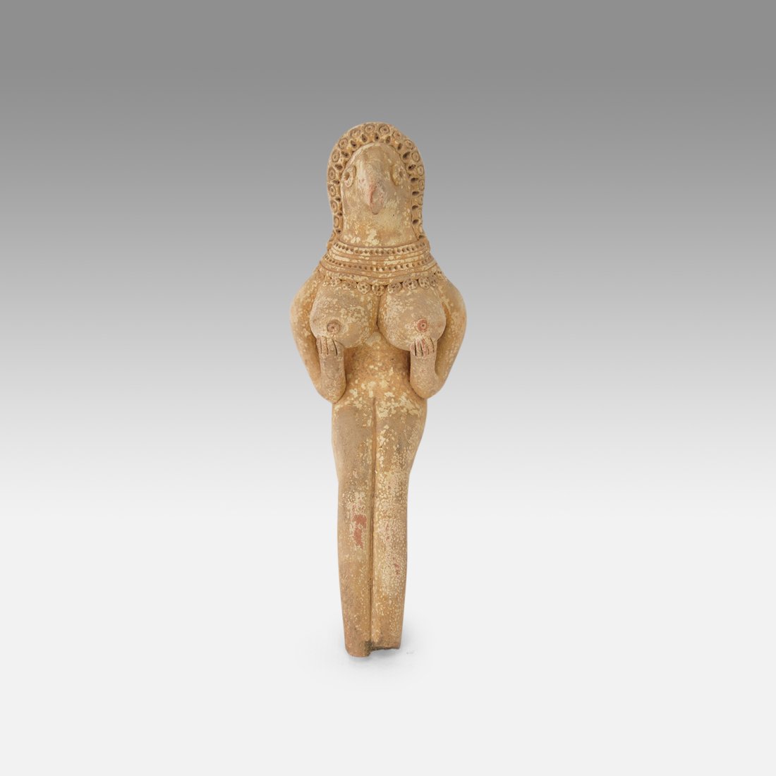 Ancient Syro-Hittite Terracotta Pottery Figure of a Goddess Small Fertility Statue #2 (1 of 8)