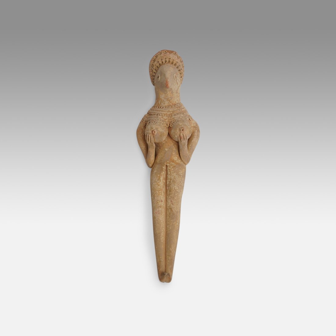 Ancient Syro-Hittite Terracotta Pottery Figure of a Goddess Small Fertility Statue #3 (1 of 7)