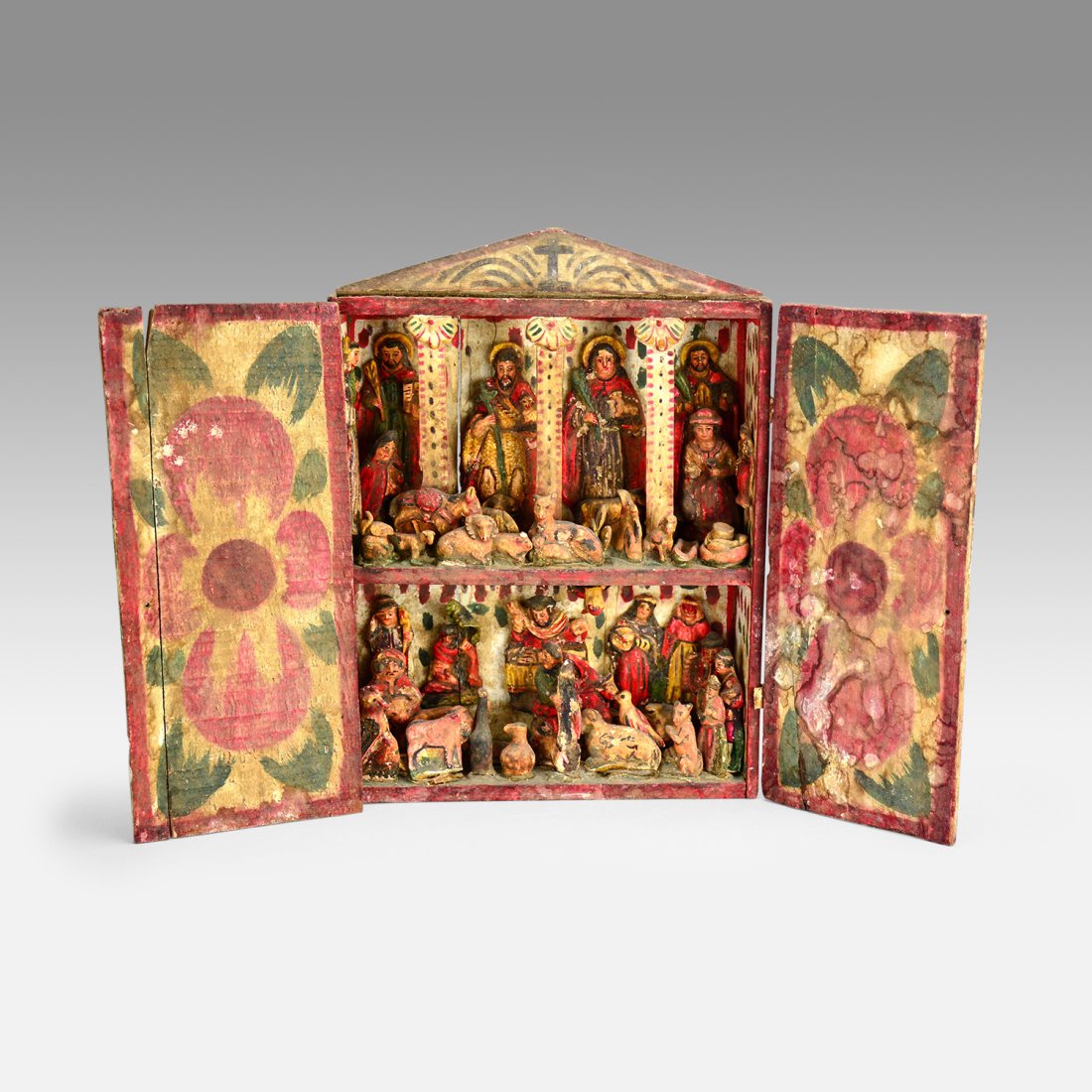 Vintage Early 20thC Peruvian Painted Wood Creche Retablo #3 (1 of 19)