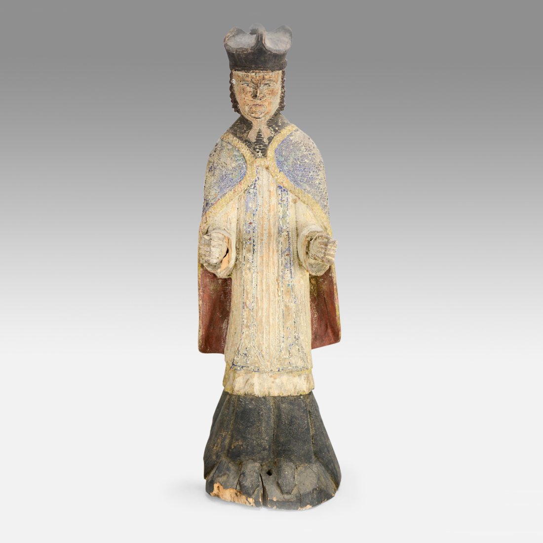 Antique 18thC Carved Wood Lithuanian Icon Saint Statue Chapel Art (1 of 12)