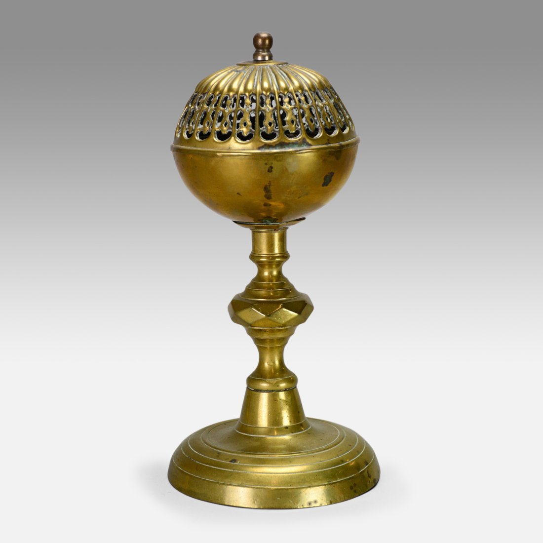 Antique 18th-19thC Brass and Copper Incense Burner Chapel Sensor on Stand (1 of 10)